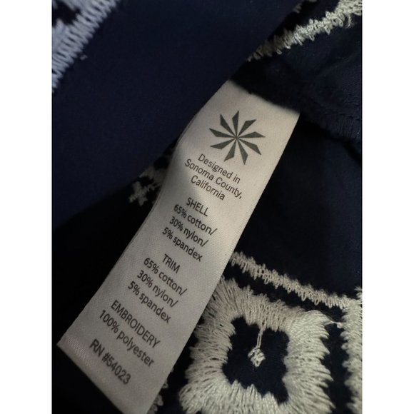 Athleta Womens Dress Desert Diamond Tunic Kimssa Navy Embroidered V-neck Sz XS | - Picture 7 of 8